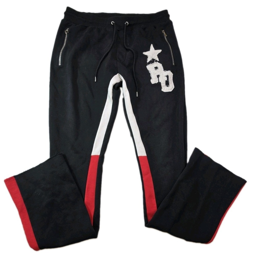 Rockstar Original Sweatpants Mens XXL Long Red Stacked Flared Athleisure Retro